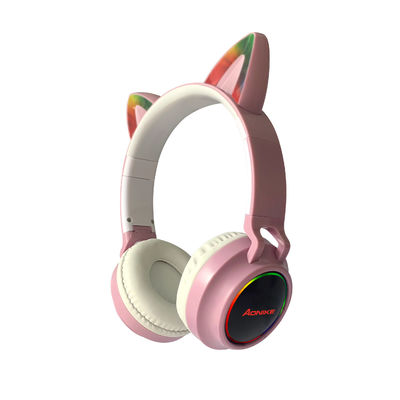 Flaş Işığı Sevimli Kedi Kulakları Kablosuz Bluetooth Kulaklıklar Çocuk Kız Stereo Mikrofonlu Kulaklık